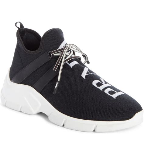 sock sneaker prada|prada leather sneakers women's.